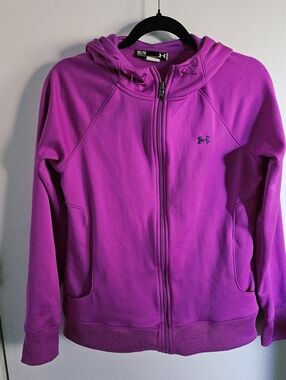 Under Armour Purlpe Zip Up Jacket With Hood Size Medium